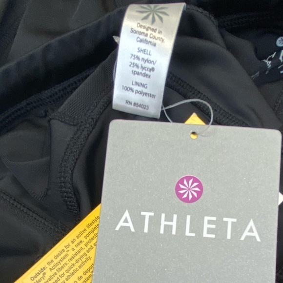 NEW! Athleta Compression UV Sweat Wicking 7/8 All Black Legging Women’s Size XS - Picture 10 of 12